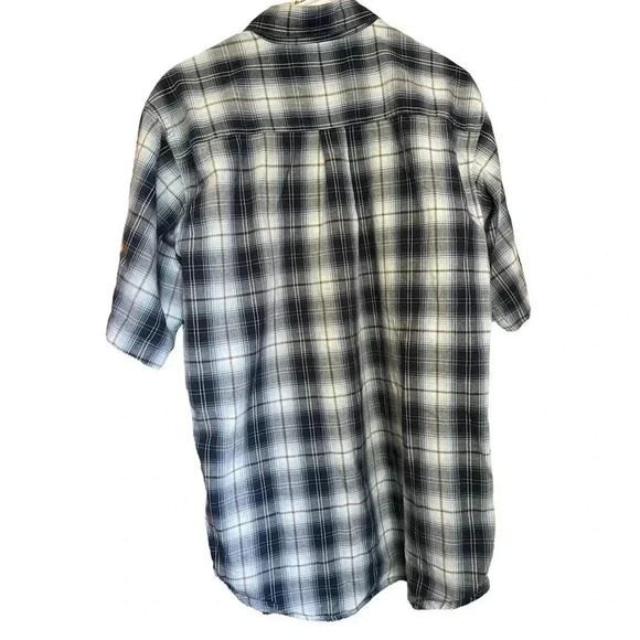 REDHEAD SIZE MEDIUM BLUES STRIPES BUTTON DOWN SHORT SLEEVES - Picture 3 of 3